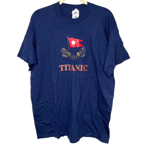 Vintage 90s Titanic White Star Line Large Tee Shirt - Picture 1 of 8